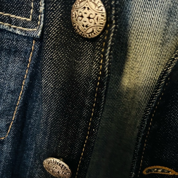 Silver Jean Co Distressed Dark Denim Patty Jacket - Picture 7 of 9